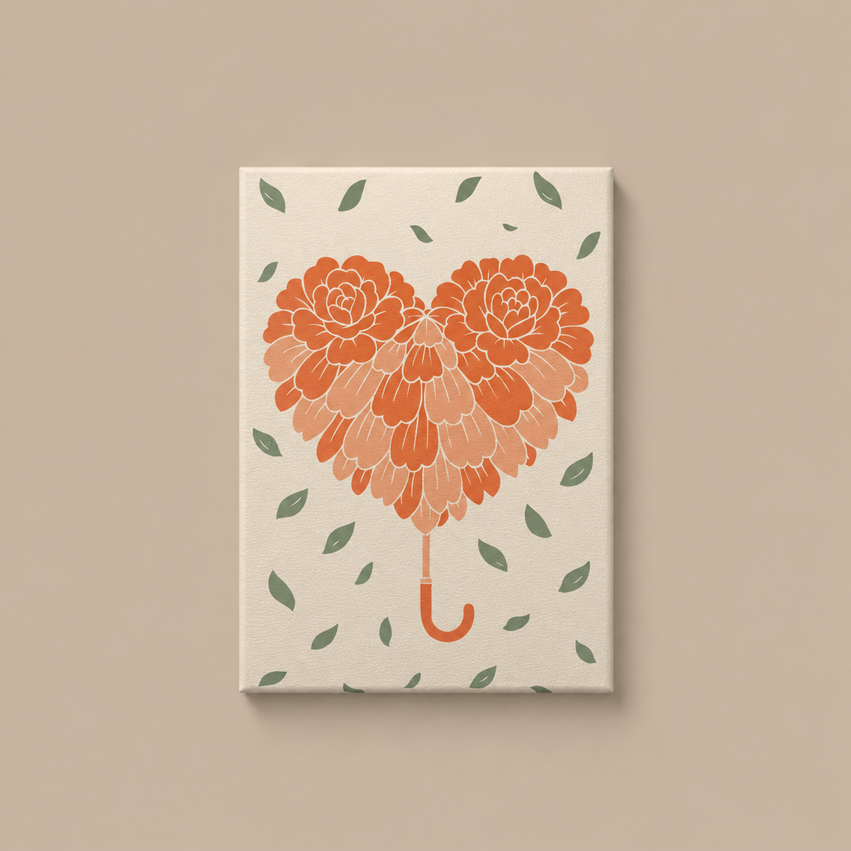 Orange Bloom Heart — اللوحة الملونة على القماش
