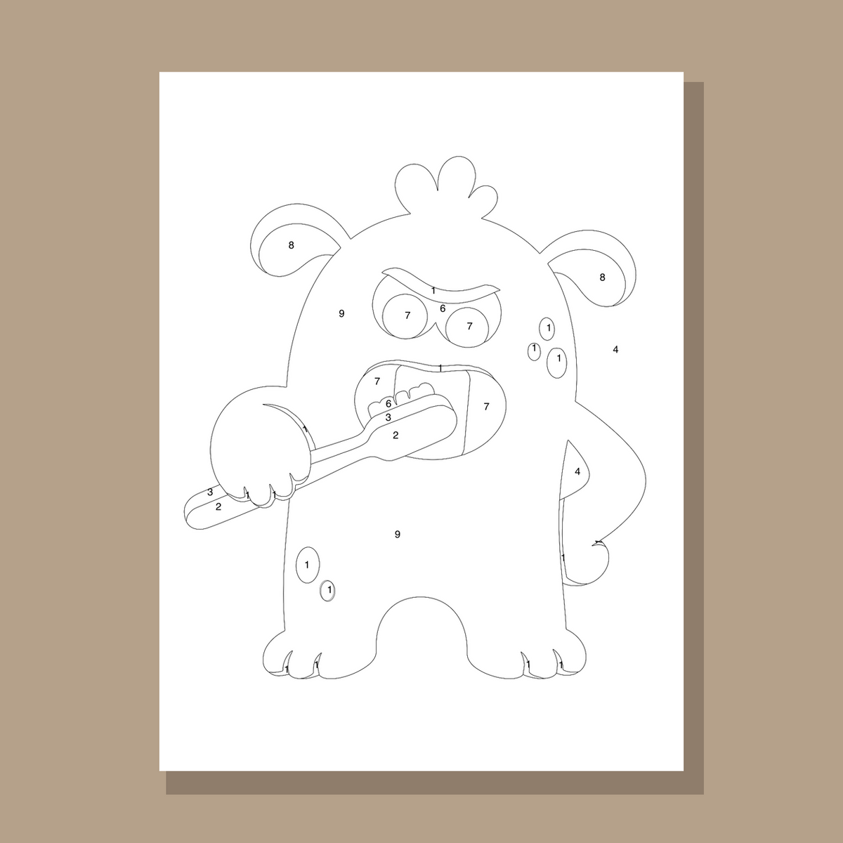 One Tooth numbered canvas preview