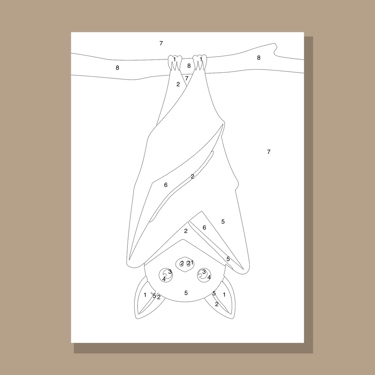 Wrapped Bat numbered canvas preview