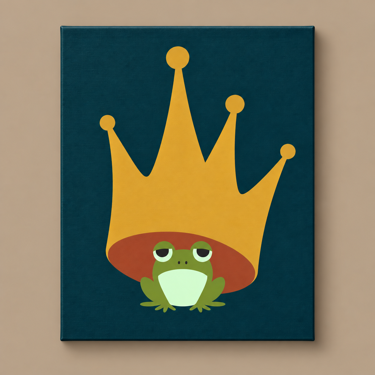 Frog & Crown finished paint-by-number canvas