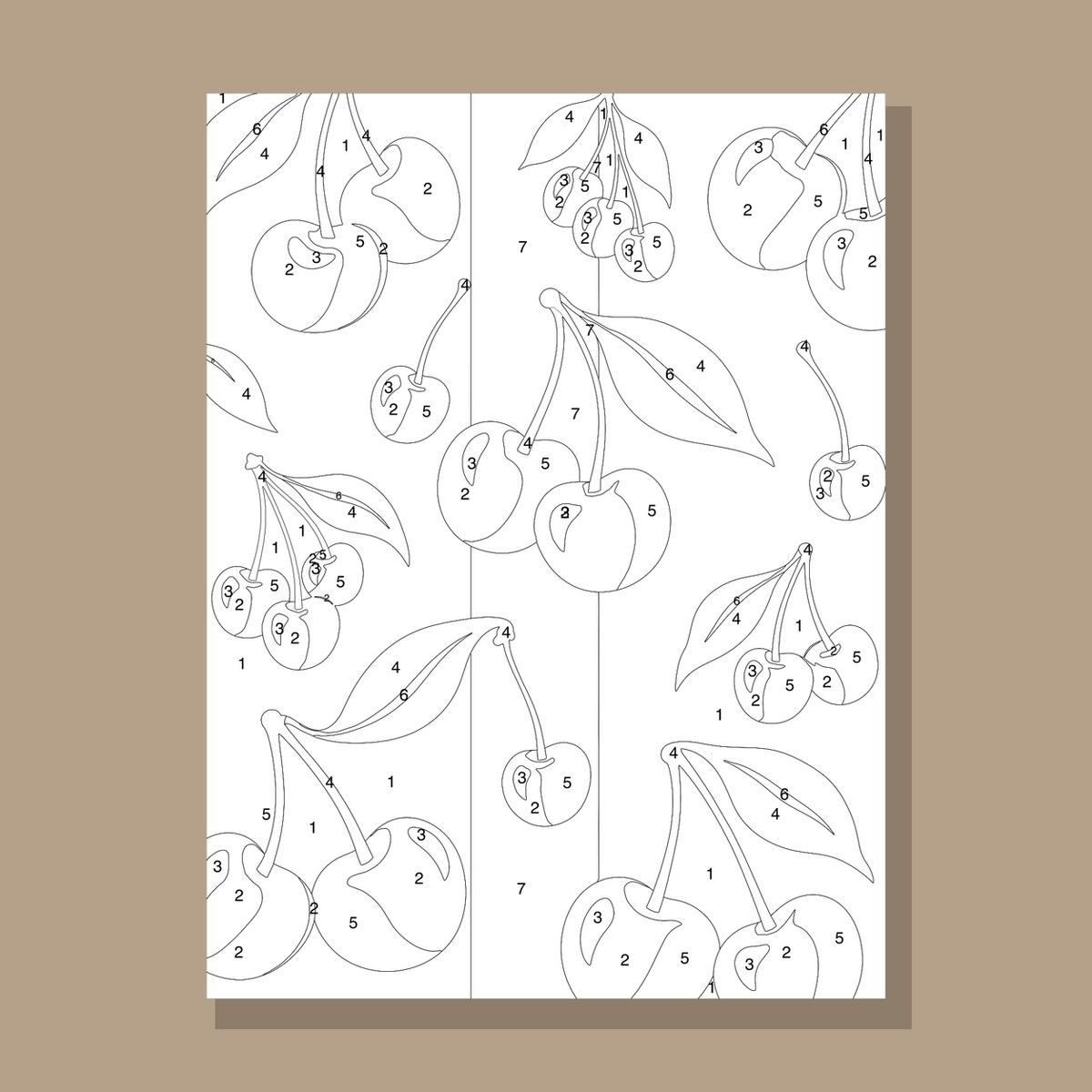 Cherry numbered canvas preview