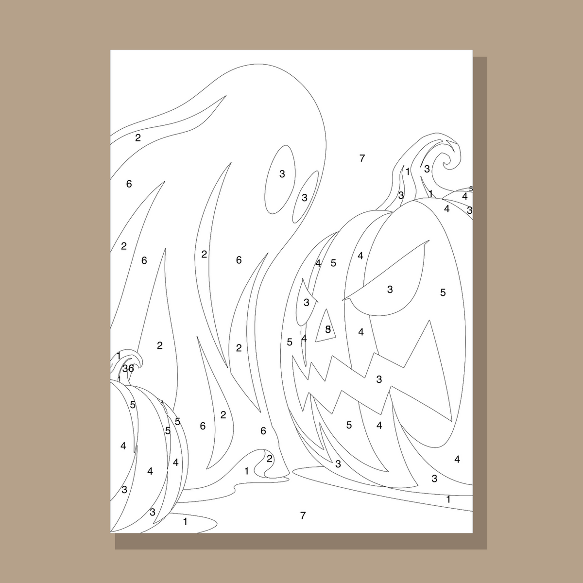 Ghost & Pumpkin Standoff numbered canvas preview