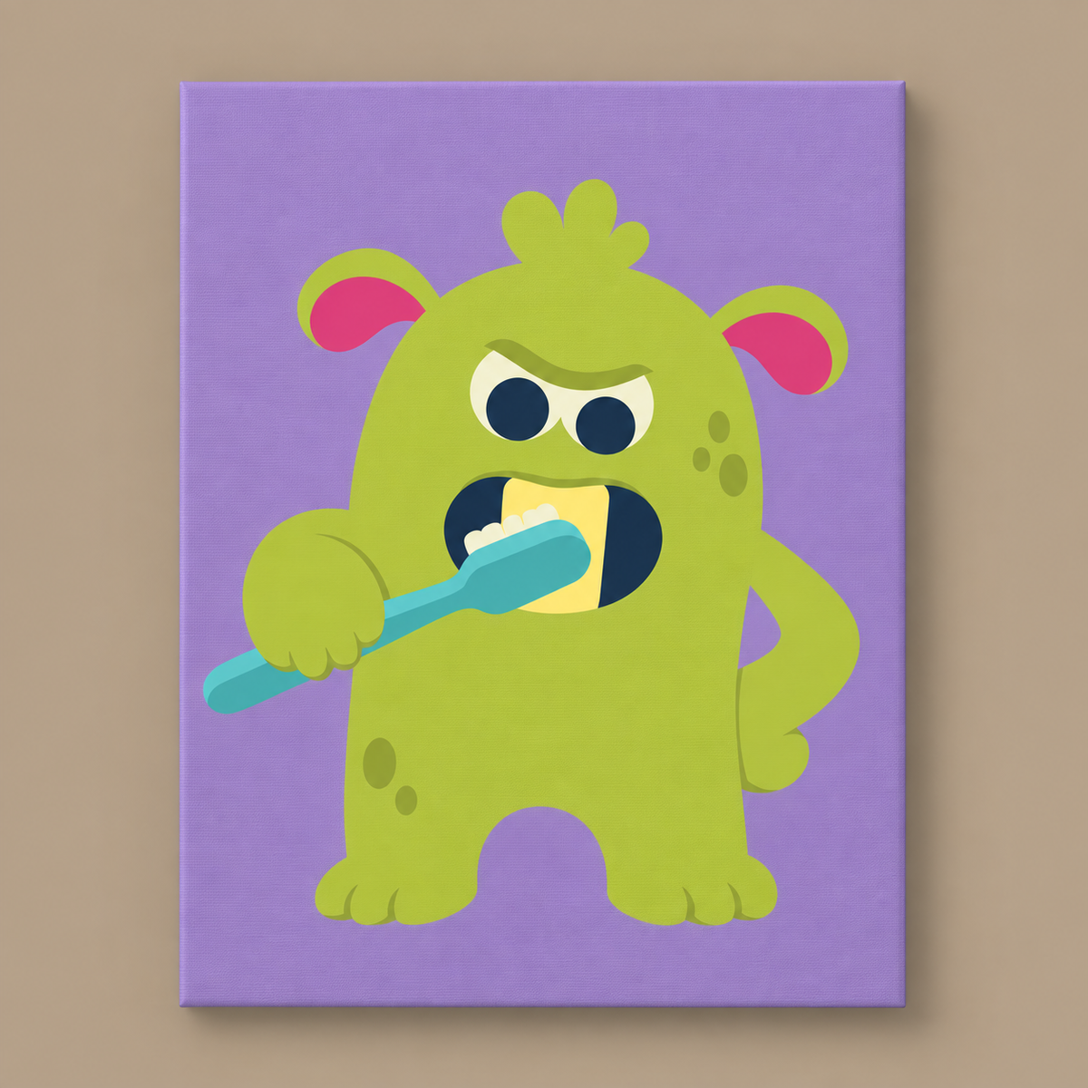 One Tooth finished paint-by-number canvas