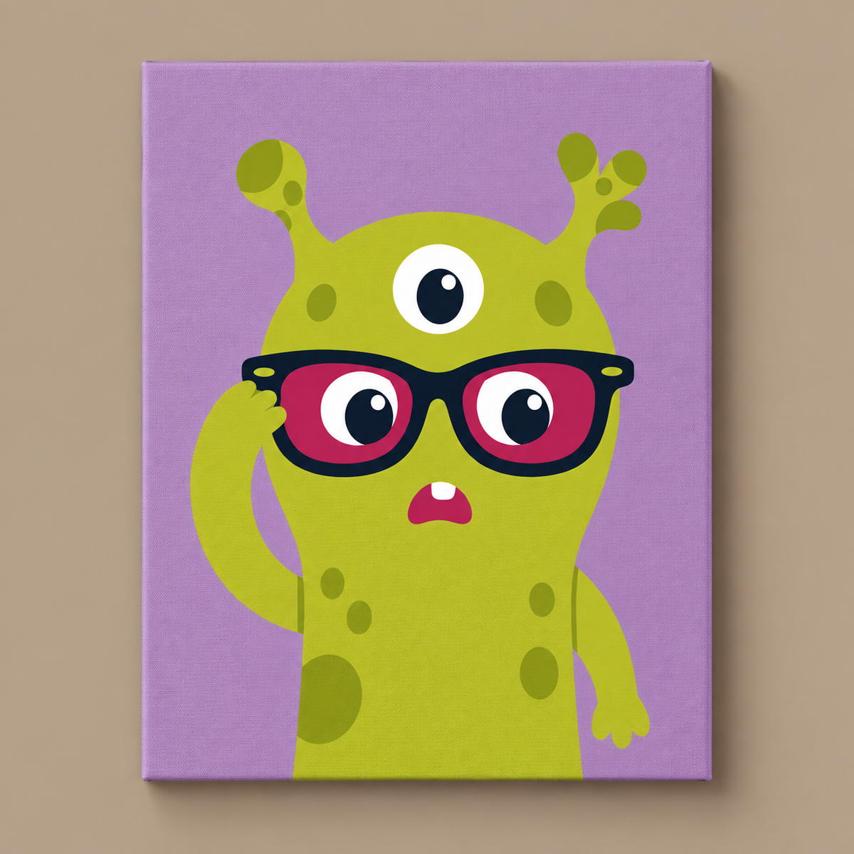 Three Eyes finished paint-by-number canvas