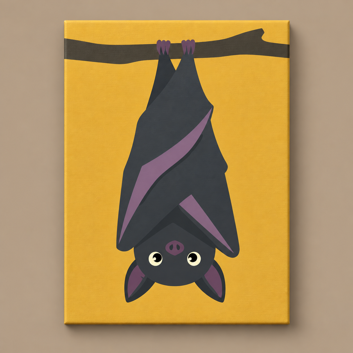 Wrapped Bat finished paint-by-number canvas