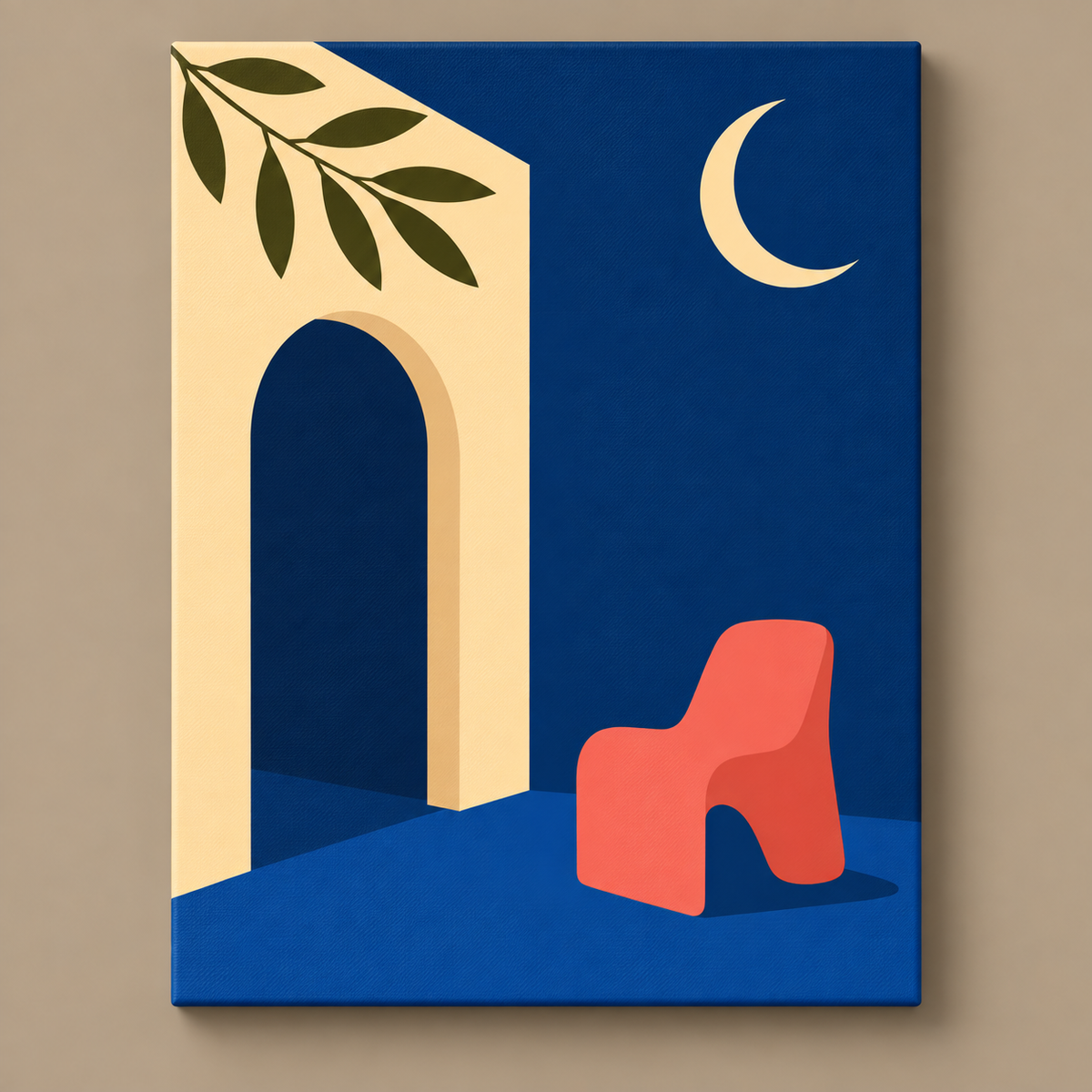 Moon Terrace — Open Door finished paint-by-number canvas