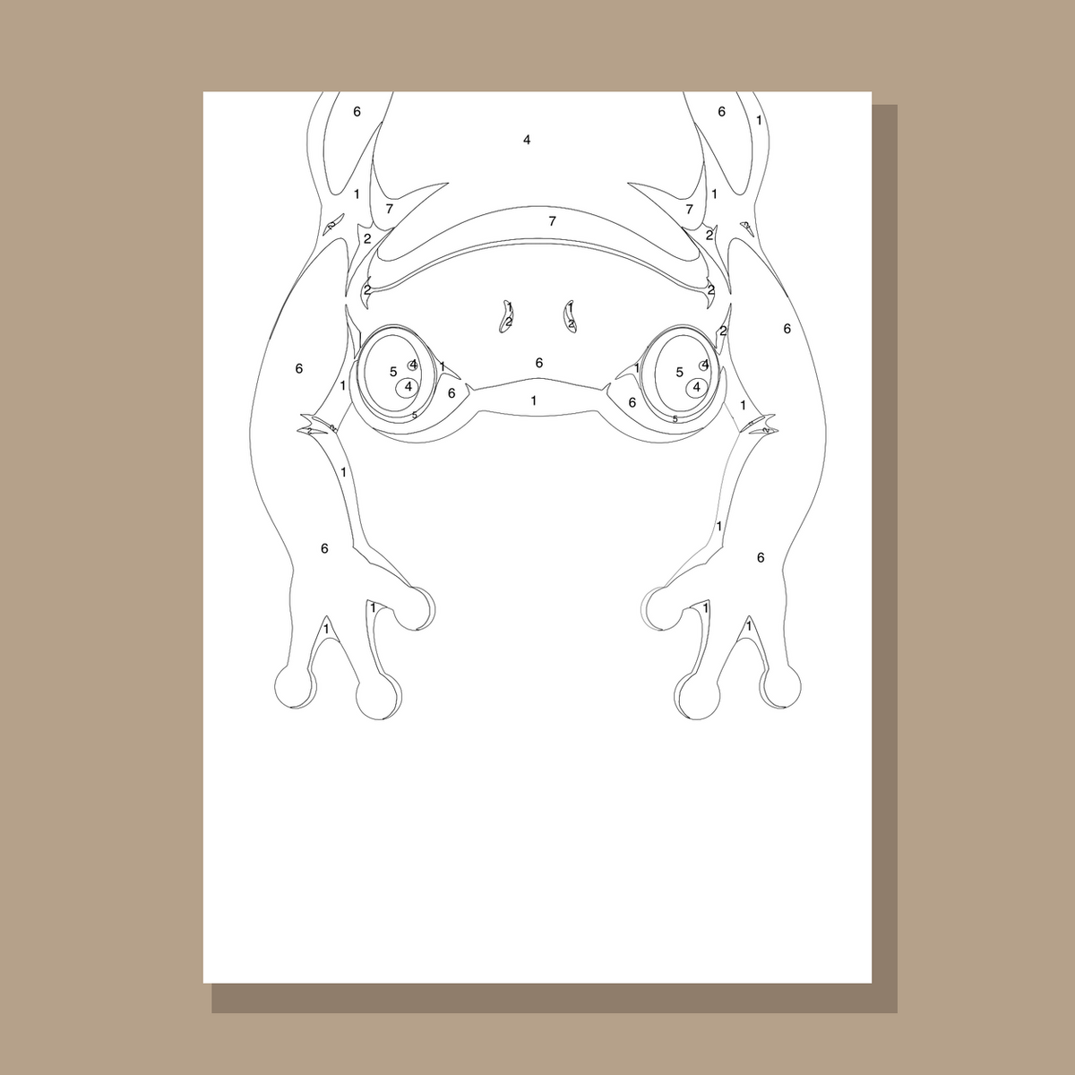 Upside Down numbered canvas preview