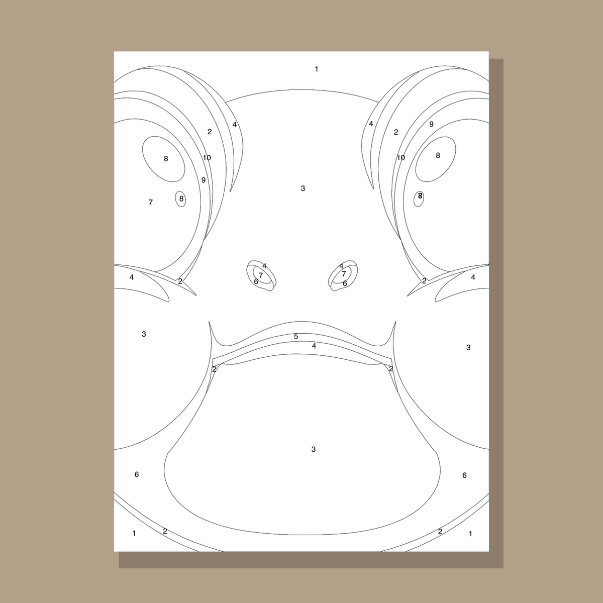 Squished Frog numbered canvas preview