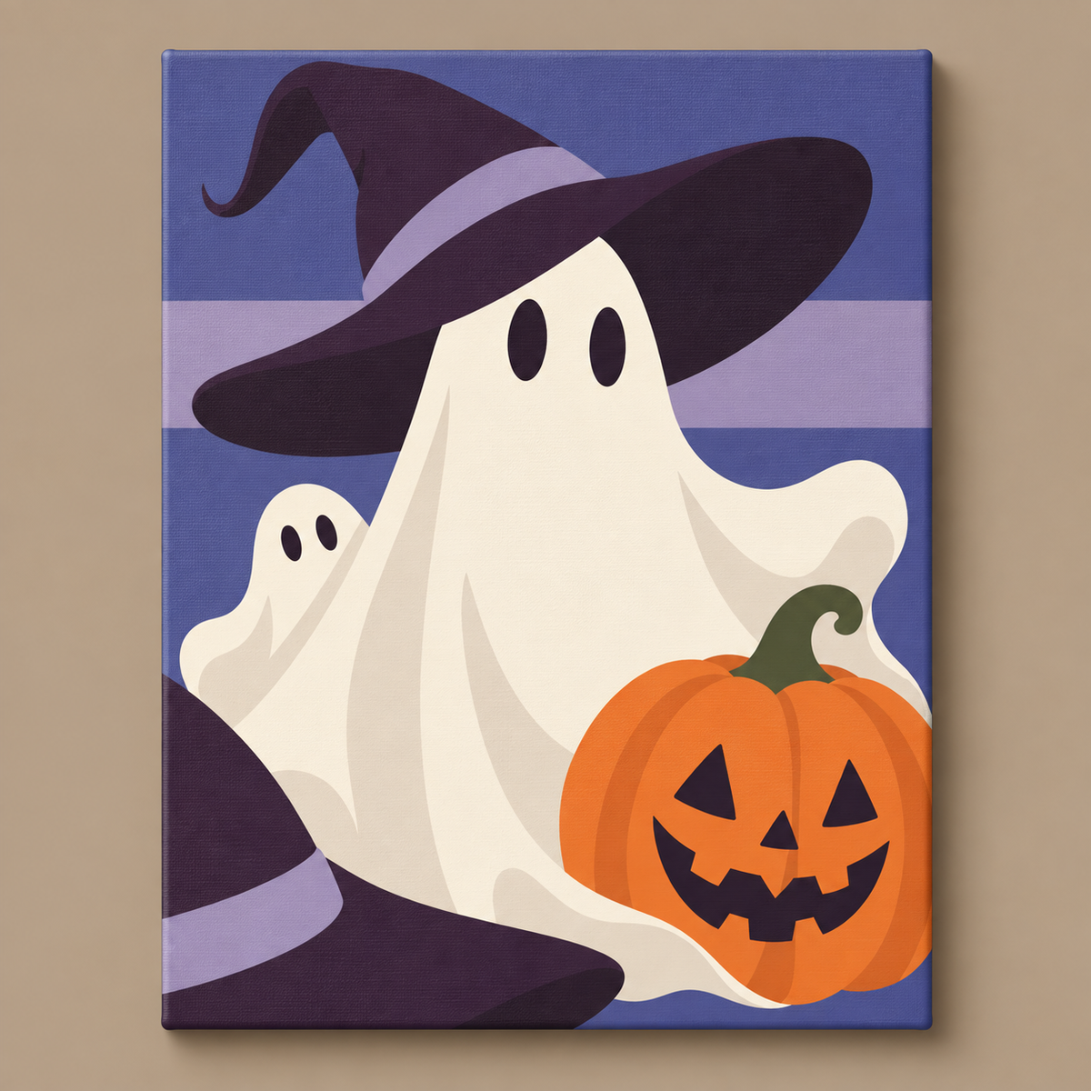 Main Character Ghost finished paint-by-number canvas