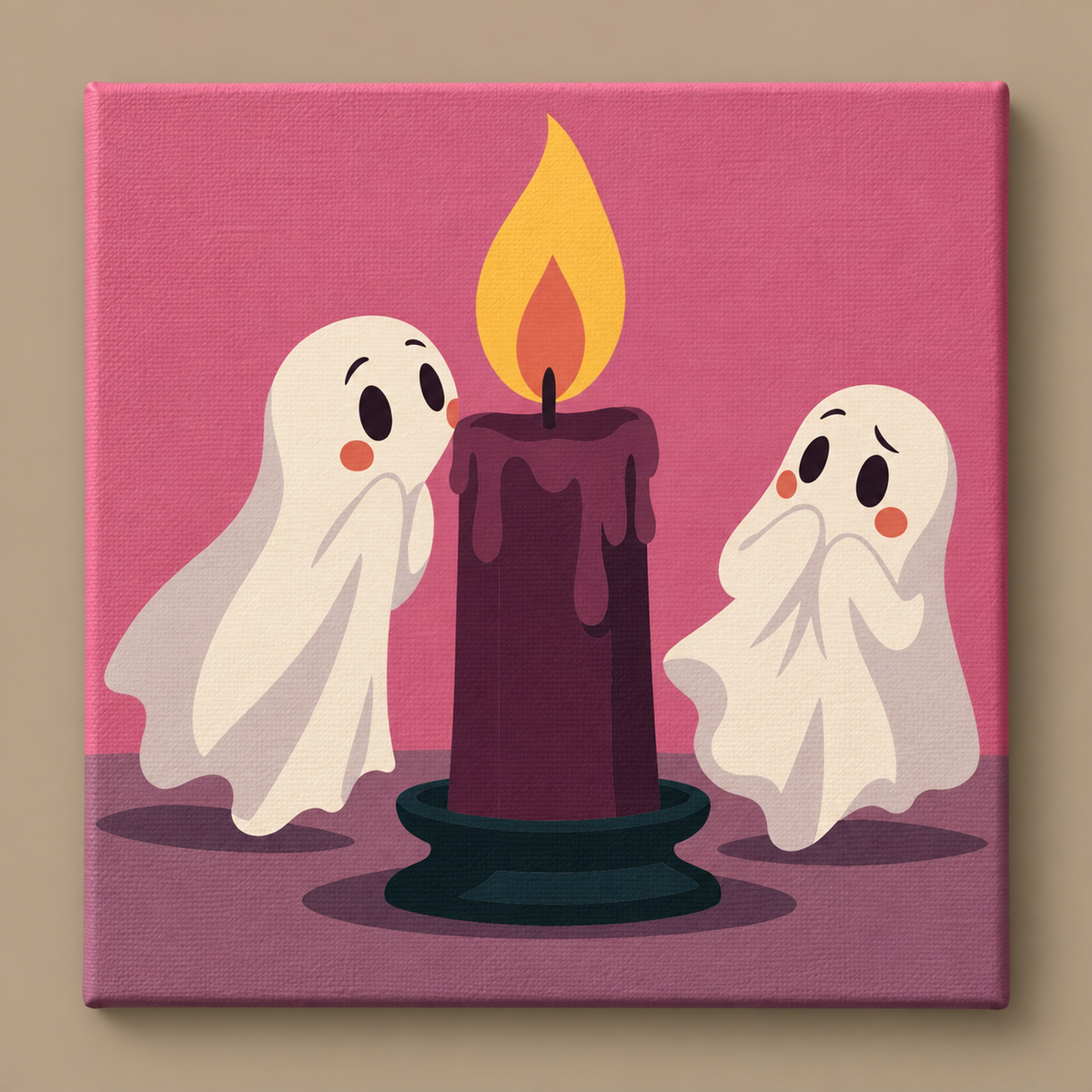 Who Lit The Candle artwork on textured stretched canvas